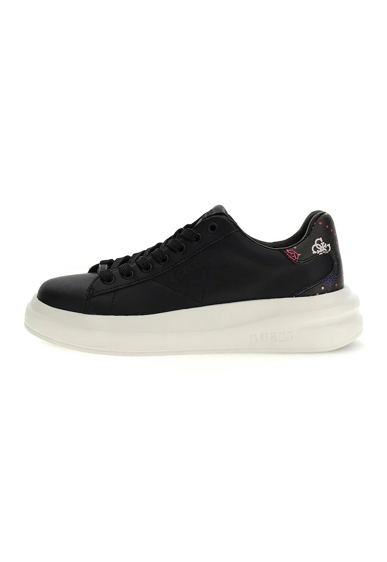 Pantofi sport din piele cu talpa plata, Negru