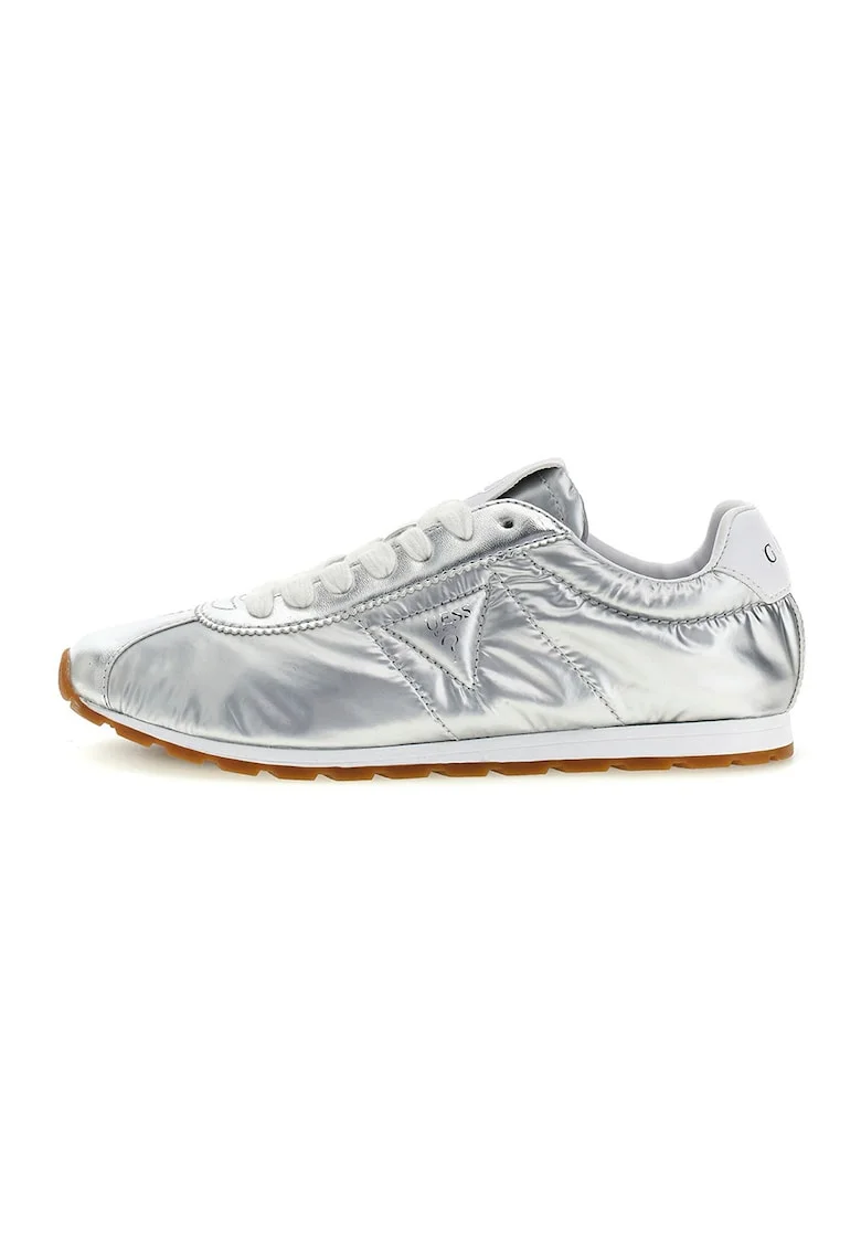 Pantofi sport low-cut cu aspect metalizat, Argintiu