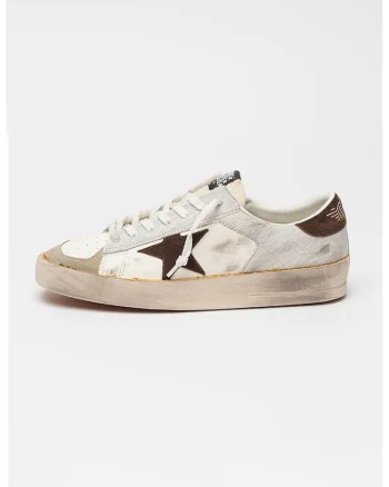 Pantofi sport Stardan din piele cu garnituri din piele intoarsa, Maro/Gri deschis