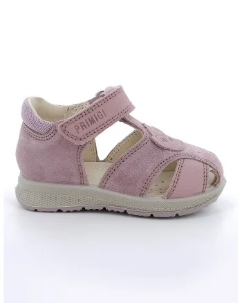 Sandale din piele si piele intoarsa cu inchidere velcro, Lila/Violet prafuit