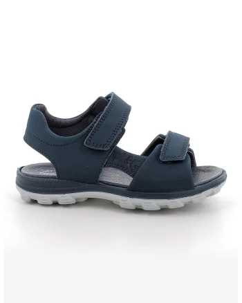 Sandale cu inchidere velcro si model uni, Albastru inchis