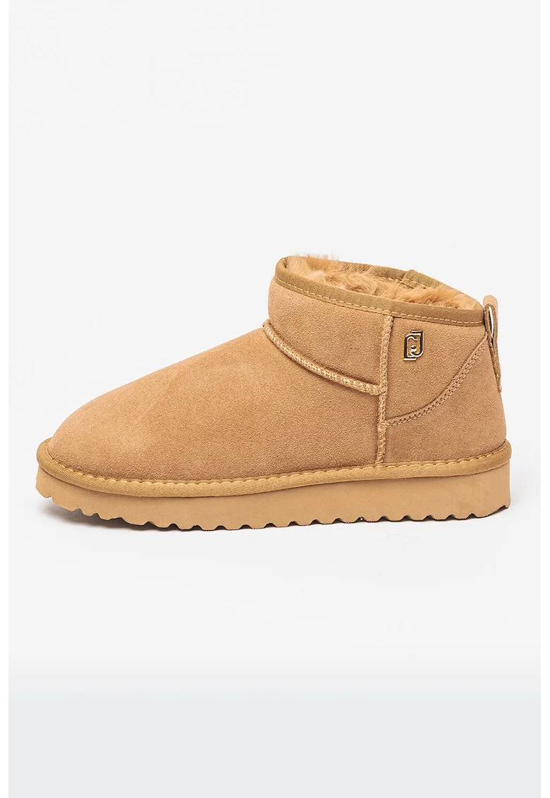 Ghete din piele intoarsa fara inchidere Jil, Caramel
