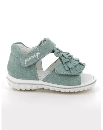Sandale din piele intoarsa cu inchidere velcro si canaf, Alb/Verde pal