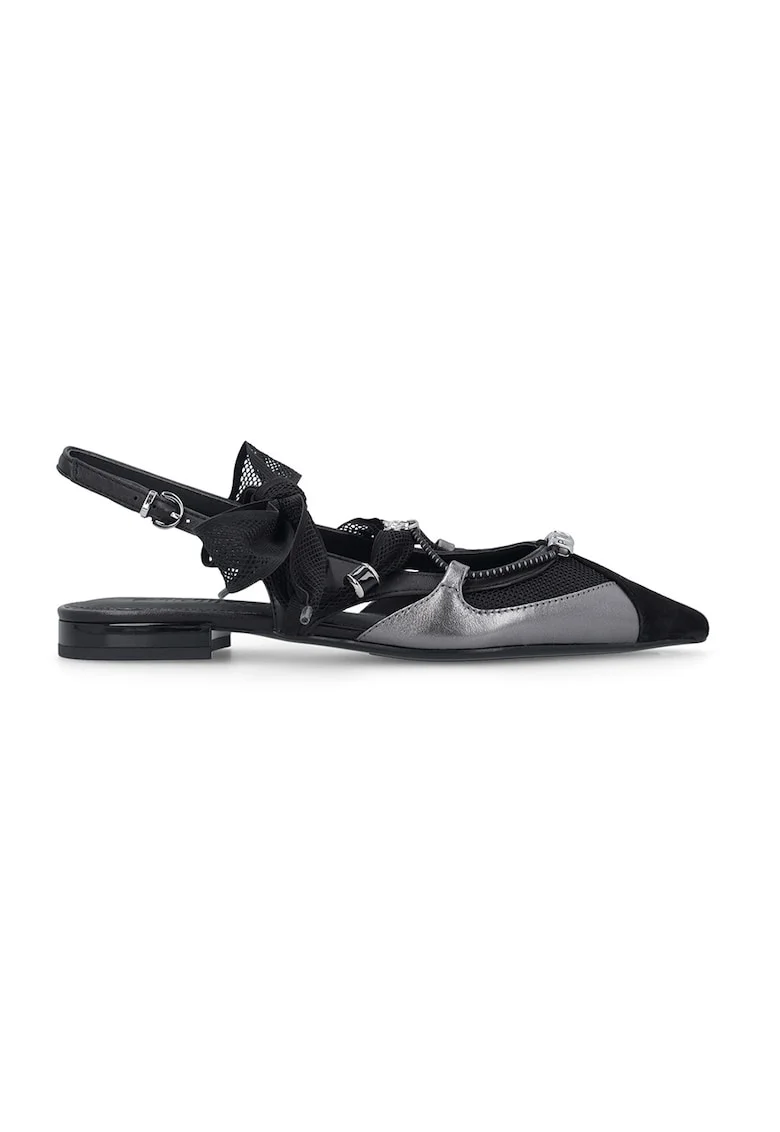 Balerini slingback din piele, pentru balet Gianira Nappa, Negru