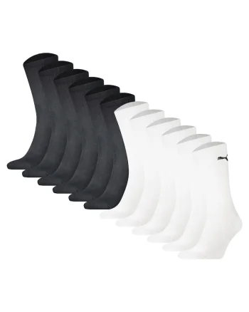 Set de sosete lungi uni sex - 12 perechi, Alb/Negru