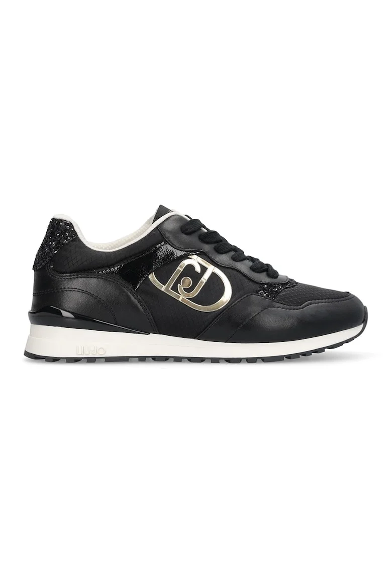 Pantofi sport cu garnituri din piele, Negru