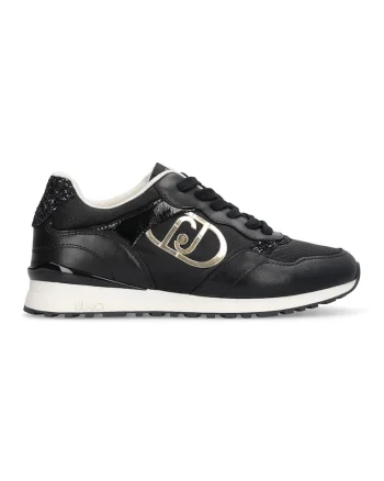 Pantofi sport cu garnituri din piele, Negru
