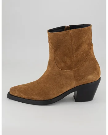Botine Western de piele intoarsa, Maro scortisoara