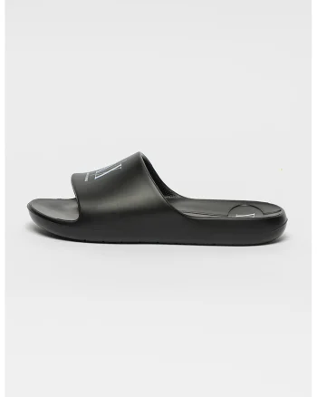 Papuci cu logo, Negru/Alb optic