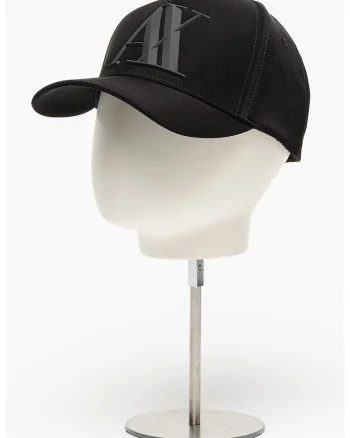 Sapca baseball cu monograma de cauciuc in relief, Negru