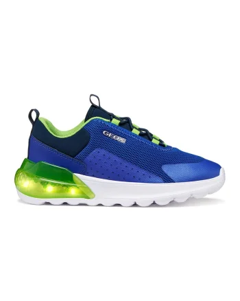 Pantofi sport Activart usori din plasa cu lumini led, Verde/Albastru royal