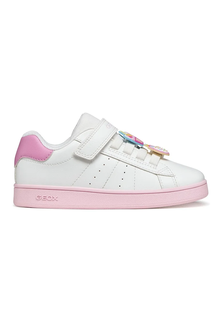 Pantofi sport Eclyper cu velcro, Alb optic/Roz pal