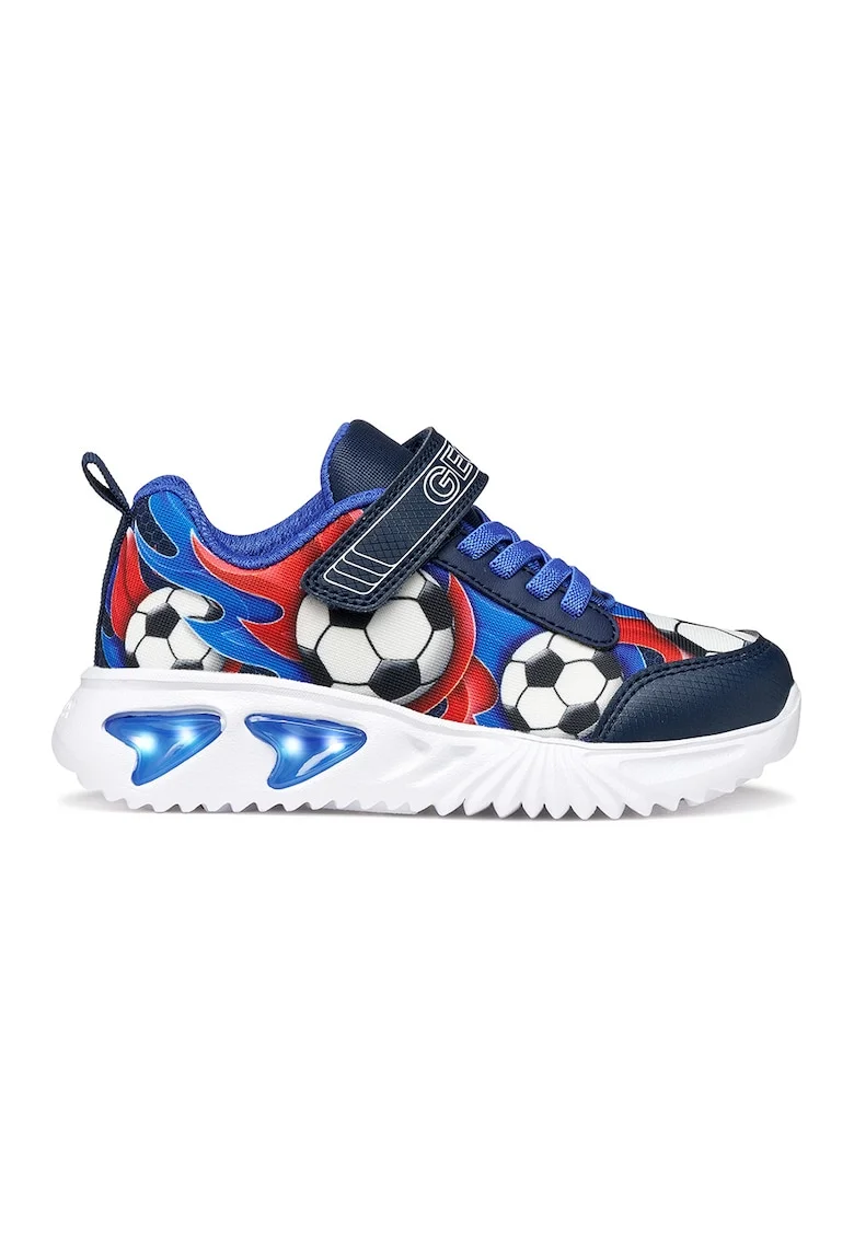 Pantofi sport Assister cu lumini led pe talpa, Rosu/Albastru royal/Bleumarin