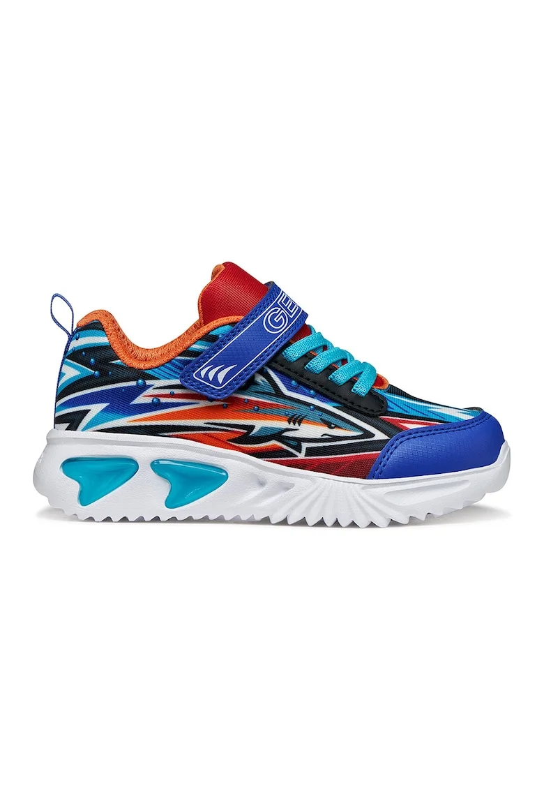 Pantofi sport Assister cu lumini led pe talpa, Portocaliu mandarina/Albastru royal