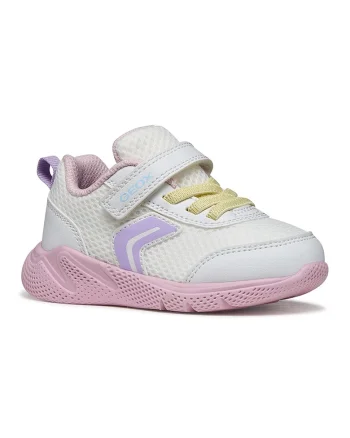Pantofi sport Sprintye wedge cu velcro, Alb/Lila