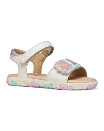 Sandale cu velcro Haiti, Alb/Roz/Verde menta