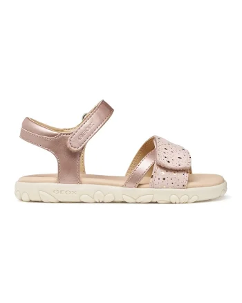 Sandale cu garnituri din piele Haiti, Auriu rose