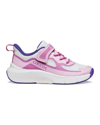 Pantofi sport Pro-ran cu velcro si talpa wedge, Alb/Violet/Roz