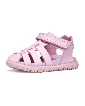 Sandale fisherman cu velcro, Roz bombon