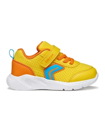 Pantofi sport Sprintye din plasa si insertii din piele ecologica, Galben/Portocaliu