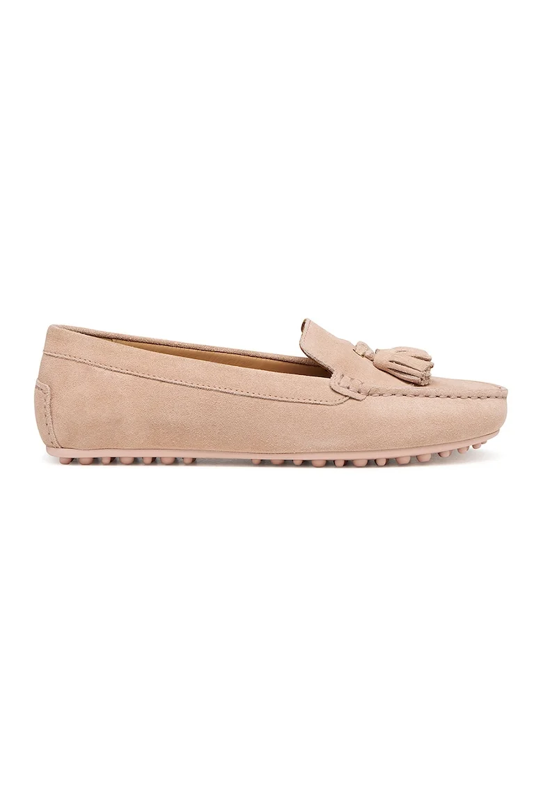 Pantofi loafer din piele intoarsa cu canafi Kalistena, Portocaliu pal