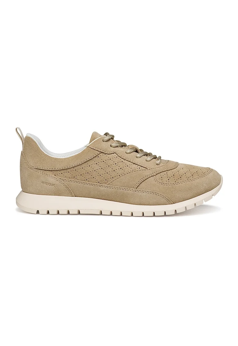 Pantofi sport Sukie 2.0 din piele intoarsa cu perforatii, Maro nisip