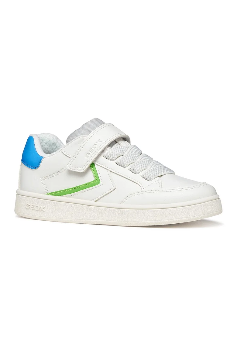 Pantofi sport Eclyper de piele ecologica, Alb/Albastru deschis
