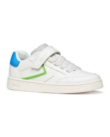 Pantofi sport Eclyper de piele ecologica, Alb/Albastru deschis