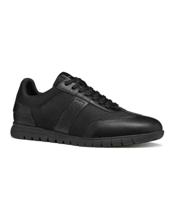 Pantofi sport Flextride de piele ecologica cu insertii textile, Negru
