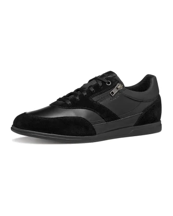 Pantofi sport Renan din piele si fermoar decorativ, Negru