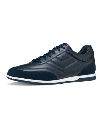 Pantofi sport Renan low-cut din piele, Bleumarin
