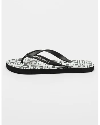 Papuci flip-flop de cauciuc, Negru/Negru stins