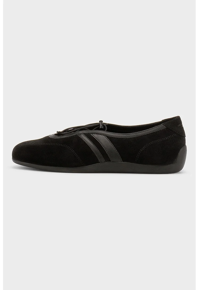 Balerini din piele intoarsa Hollie, Negru
