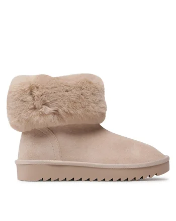 Botine dama,  590486225846136, Piele ecologica, Bej