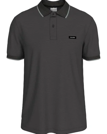 Tricou polo slim fit din material pique, Negru