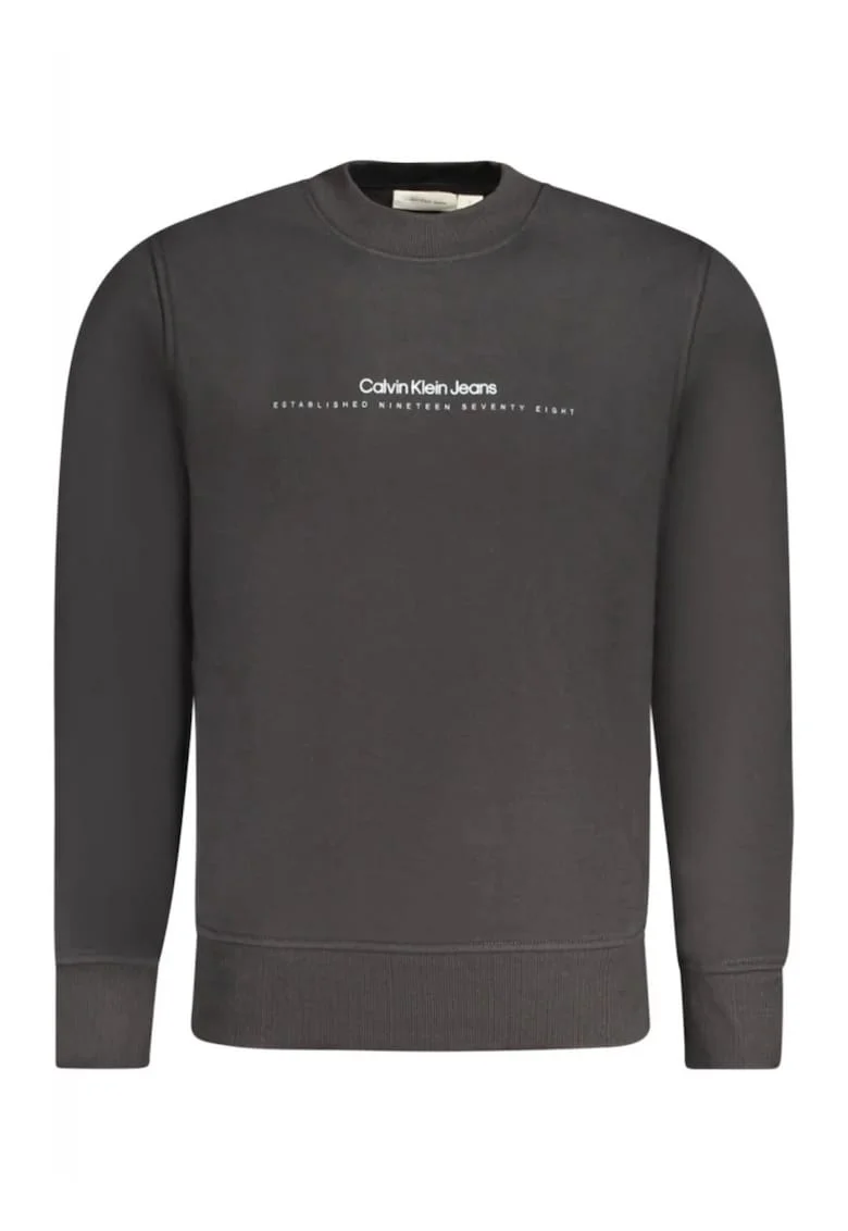 Bluza barbati, cu imprimeu cu logo, Regular fit,, Negru