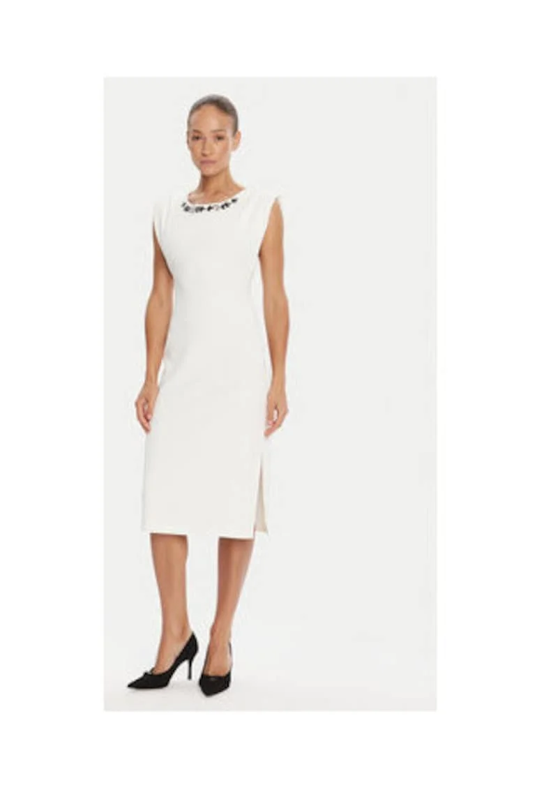 Rochie cocktail Dama,  Alb, poliester, elastan