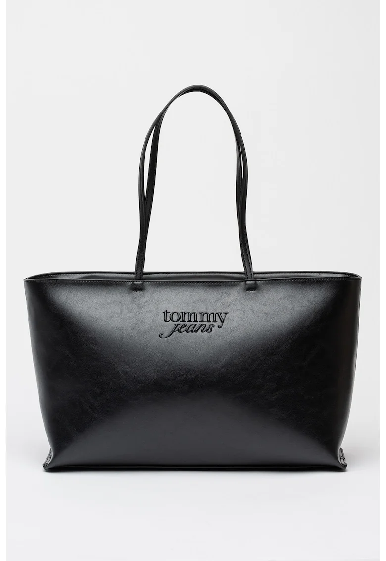 Geanta tote de piele ecologica cu logo in relief Must, Negru