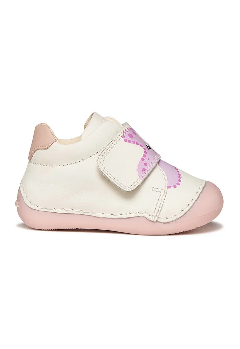 Pantofi sport Tutim din piele cu inchidere velcro, Roz pal/Bej deschis