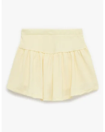 Fusta-pantalon mini bufanta, Galben