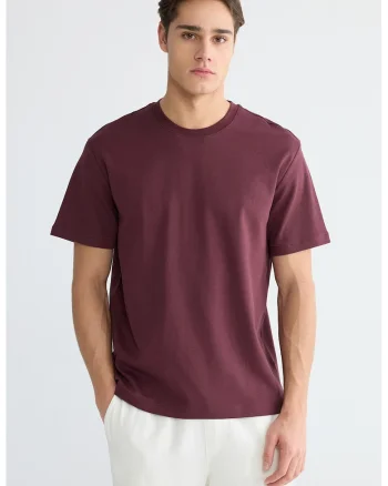 Tricou regular fit din bumbac, Visiniu