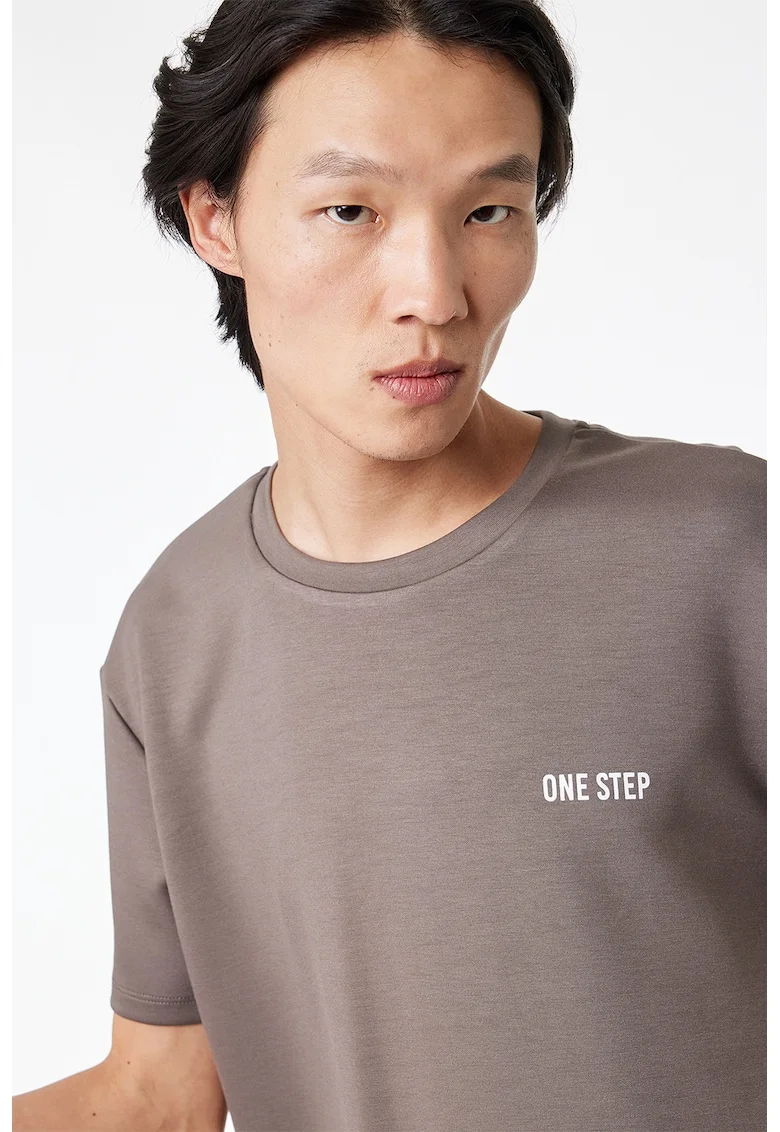 Tricou lejer cu decolteu la baza gatului, Bej