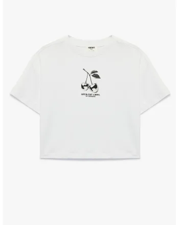 Tricou din bumbac cu imprimeu, Alb/Argintiu