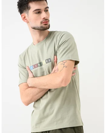Tricou de bumbac organic cu imprimeu logo Jornantucket, Gri cenusiu