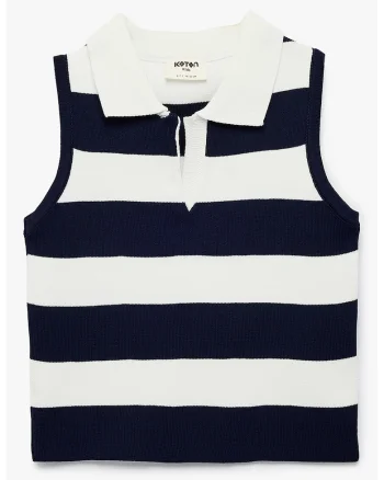 Top din tricot cu model, Negru/Alb murdar