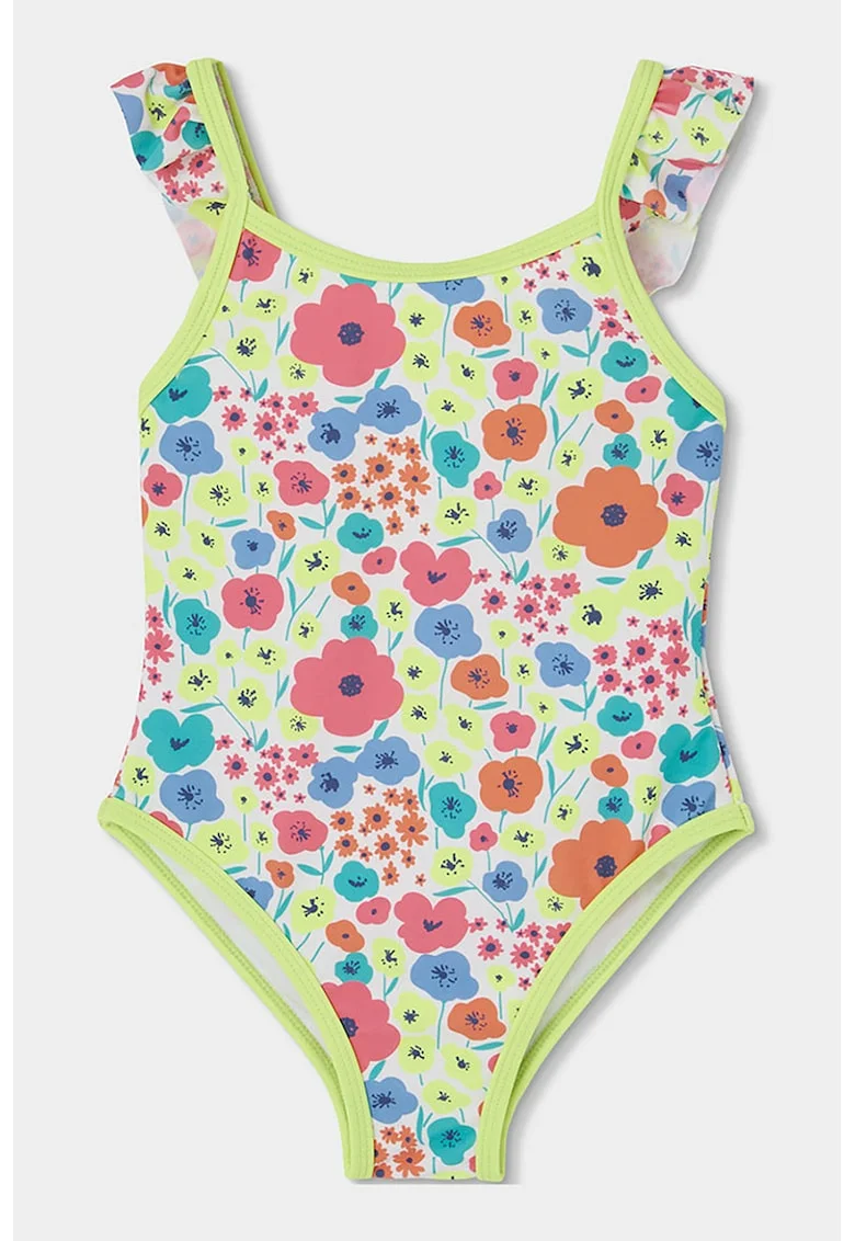 Costum de baie intreg cu model floral, Multicolor