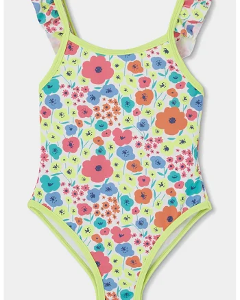 Costum de baie intreg cu model floral, Multicolor