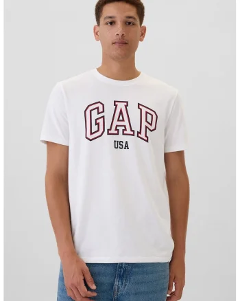 Tricou cu imprimeu logo, Rosu/Alb optic