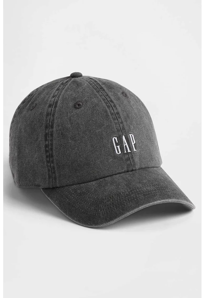 Sapca baseball de denim cu logo, Gri inchis