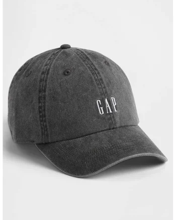 Sapca baseball de denim cu logo, Gri inchis